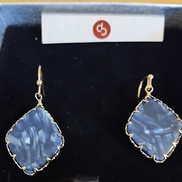 Dress Barn Jewelry - DRESS BARN NICKEL-FREE BLUE DROP 1" EARRINGS